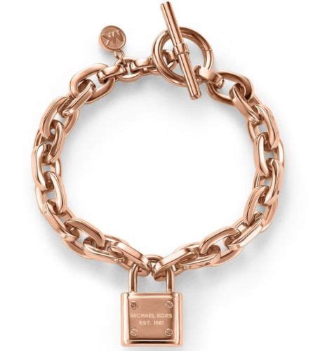 michael kors rose gold tone padlock toggle bracelet|Padlock Rose Gold.